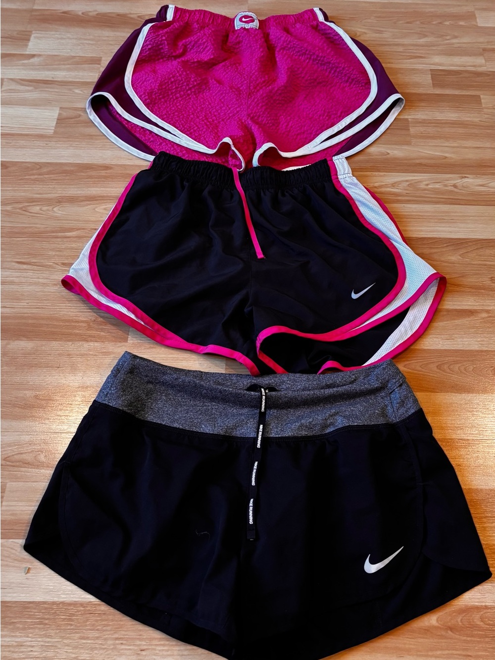 Nike Black & Pink Running Shorts - Bundle of Three